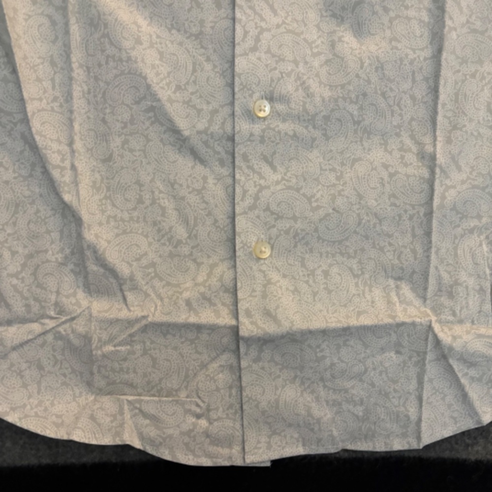 EXPRESS 1MX Modern Fit White Paisley L/S Button-Up Shirt - Picture 3 of 12